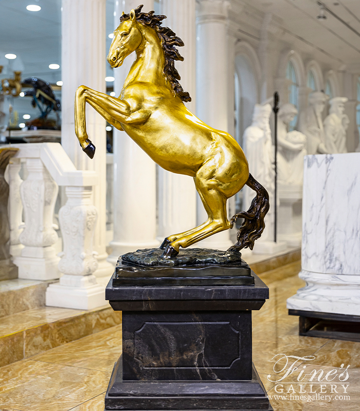 Search Result For Bronze Statues  - 24kt Gold Gilt Bronze Horse - BS-1448